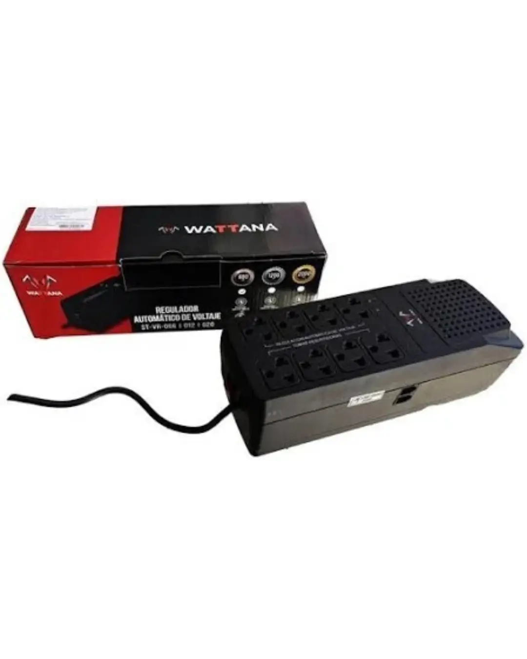 Regulador de Voltaje Wattana 1200VA 600W con 8 tomas – Protección eléctrica para hogar y oficina – Netpowr IT