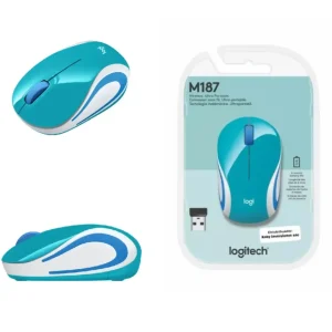 Mouse Logitech M187 Mini inalámbrico bright azul ultraportátil con USB – Netpowr IT