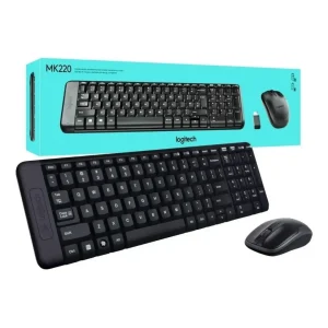 Combo Logitech MK220 teclado y mouse inalámbricos compactos color negro – Netpower IT